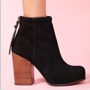 Jeffery Campbell Black Suede Rumble Ankle Boots